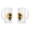 JARRA CERVEZA CRISTAL bola de dragon goku chico pequeño esmerilada esmerilado 500ml