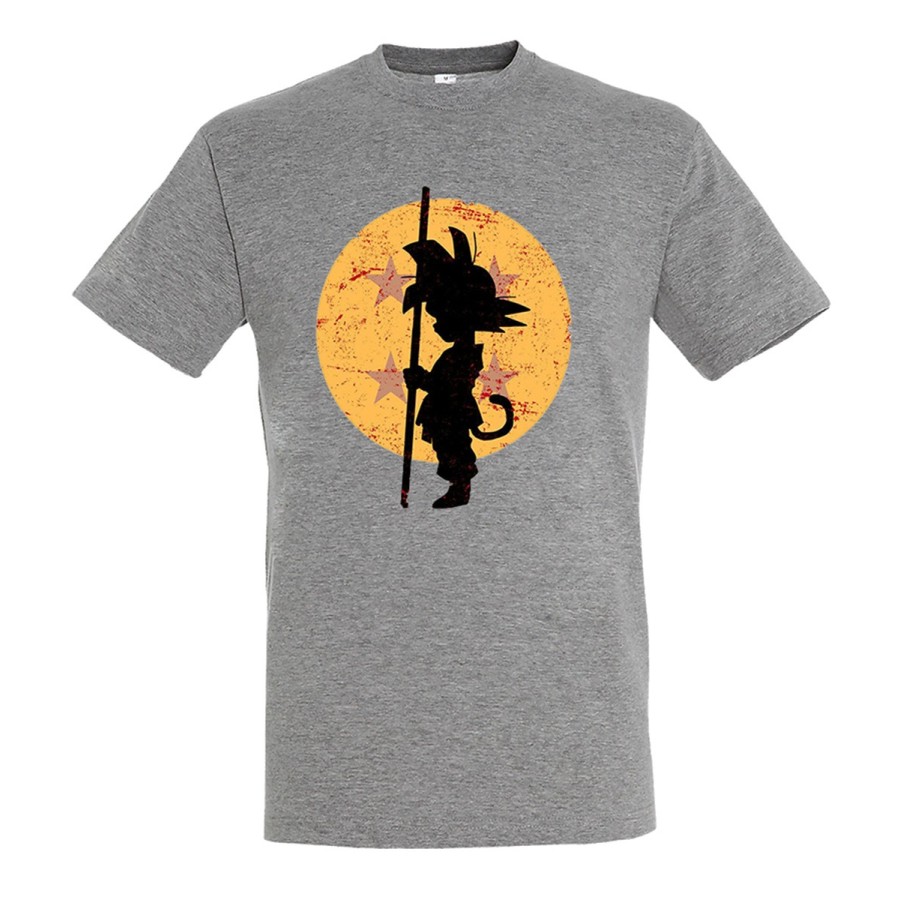 CAMISETA GRIS MEZCLA bola de dragon goku chico pequeño moda verano personalizada