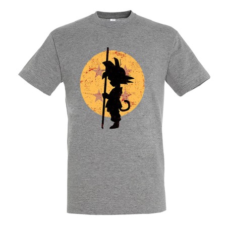 CAMISETA GRIS MEZCLA bola de dragon goku chico pequeño moda verano personalizada