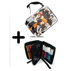 PACK MOCHILA Y ESTUCHE HAIKYUU TO THE TOP material escolar