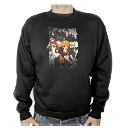 SUDADERA NEGRA HAIKYUU TO THE TOP adulto poliester algodón personalizada