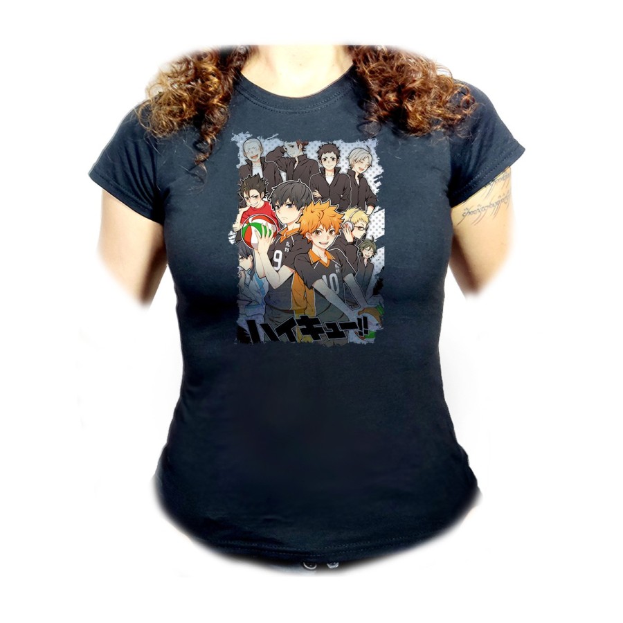 CAMISETA NEGRA MUJER HAIKYUU TO THE TOP oferta personalizada