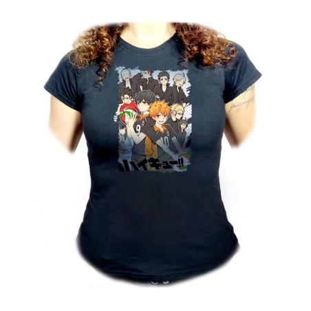 CAMISETA NEGRA MUJER HAIKYUU TO THE TOP oferta personalizada
