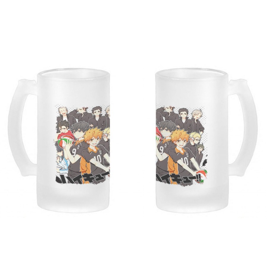 JARRA CERVEZA CRISTAL HAIKYUU TO THE TOP esmerilada esmerilado 500ml