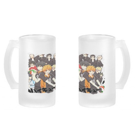 JARRA CERVEZA CRISTAL HAIKYUU TO THE TOP esmerilada esmerilado 500ml