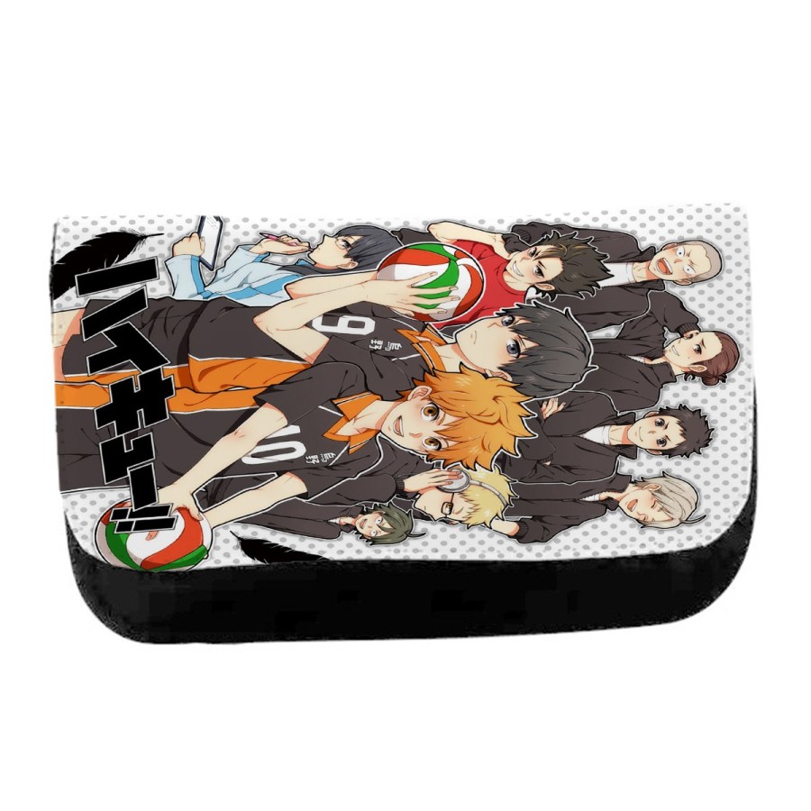 ESTUCHE NECESER DE LONA HAIKYUU TO THE TOP unisex negro monedero billetera