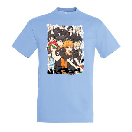 CAMISETA AZUL CIELO HAIKYUU TO THE TOP moda verano personalizada