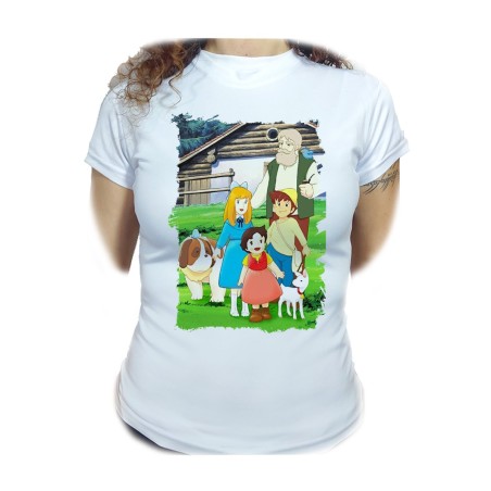 CAMISETA MUJER SERIE ANTIGUA DE HEIDI ANIME moda personalizada