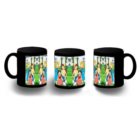 TAZA COMPLETAMENTE NEGRA SERIE ANTIGUA DE HEIDI ANIME personalizada