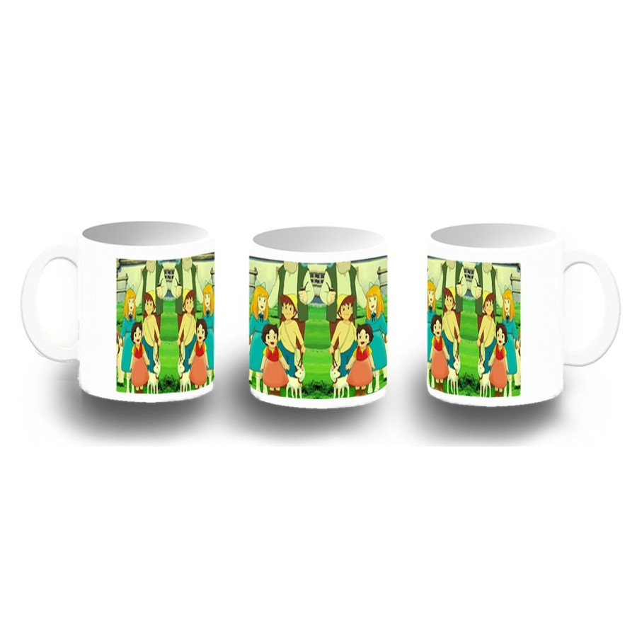 TAZA FOTOLUMINISCENTE SERIE ANTIGUA DE HEIDI ANIME BRILLA OSCURIDAD