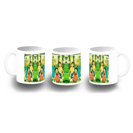 TAZA FOTOLUMINISCENTE SERIE ANTIGUA DE HEIDI ANIME BRILLA OSCURIDAD