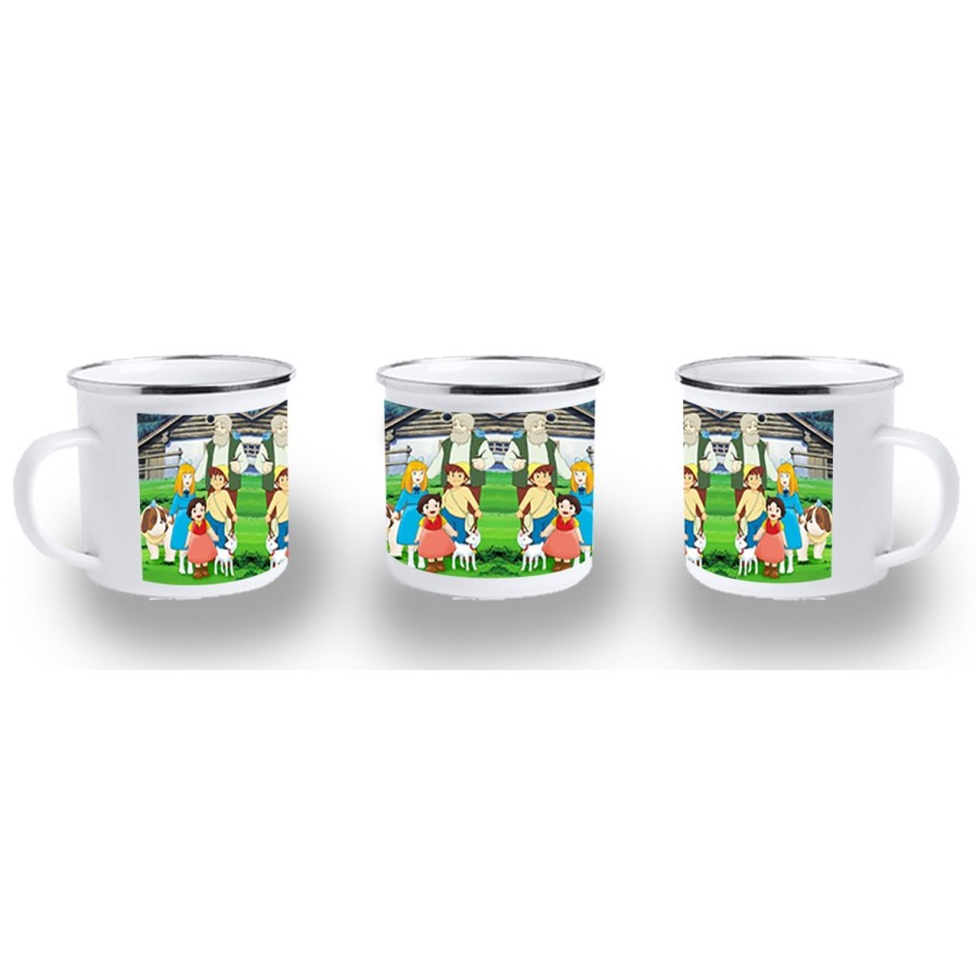 TAZA METALICA SERIE ANTIGUA DE HEIDI ANIME metal personalizada