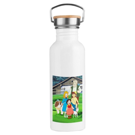 BIDON 750 ML ACERO INOXIDABLE ESTILO RETRO SERIE ANTIGUA DE HEIDI ANIME deporte deportivo botella