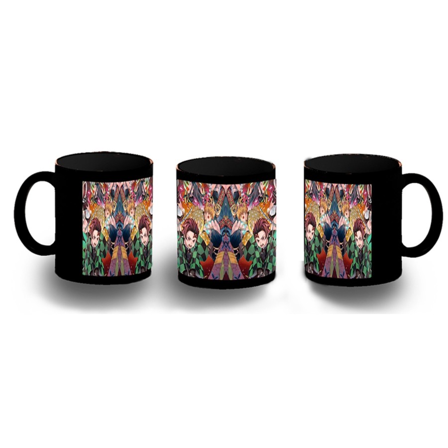 TAZA COMPLETAMENTE NEGRA Kimetsu no Yaiba Distrito rojo personalizada