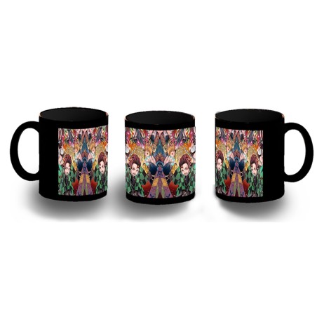 TAZA COMPLETAMENTE NEGRA Kimetsu no Yaiba Distrito rojo personalizada