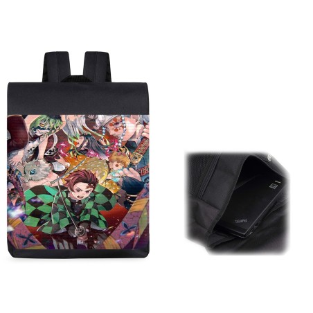 PACK MOCHILA Y ESTUCHE Kimetsu no Yaiba Distrito rojo material escolar