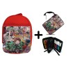 PACK MOCHILA ROJA Y ESTUCHE Kimetsu no Yaiba Distrito rojo material escolar