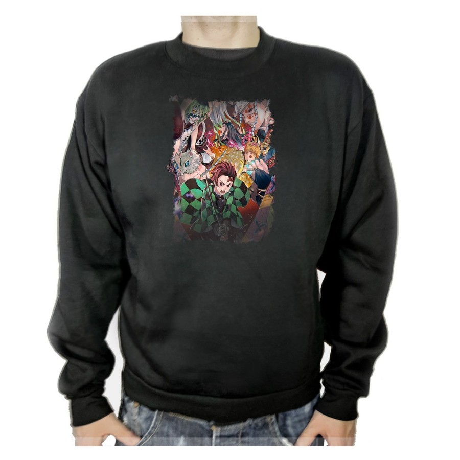 SUDADERA NEGRA Kimetsu no Yaiba Distrito rojo adulto poliester algodón personalizada