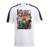 CAMISETA TÉCNICA FRANJA MANGAS NEGRA Kimetsu no Yaiba Distrito rojo personalizada