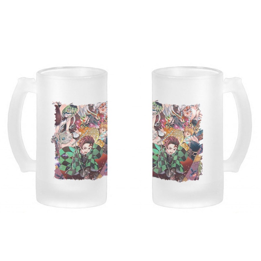 JARRA CERVEZA CRISTAL Kimetsu no Yaiba Distrito rojo esmerilada esmerilado 500ml