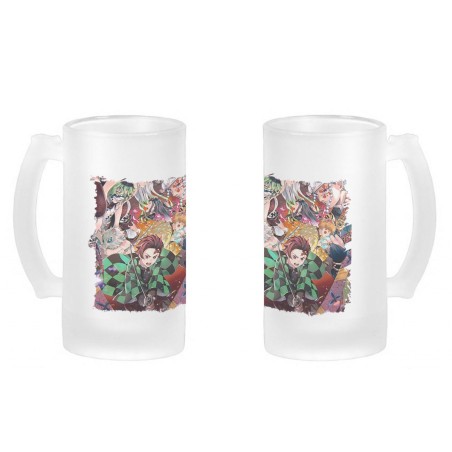JARRA CERVEZA CRISTAL Kimetsu no Yaiba Distrito rojo esmerilada esmerilado 500ml