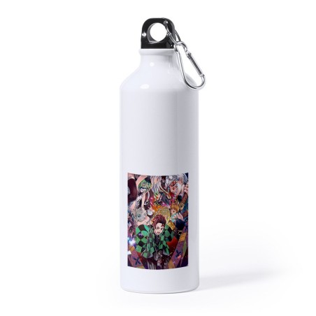 BIDON GRANDE 800 ML ACERO INOXIDABLE Kimetsu no Yaiba Distrito rojo deporte deportivo mosqueton botella