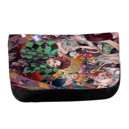 ESTUCHE NECESER DE LONA Kimetsu no Yaiba Distrito rojo unisex negro monedero billetera