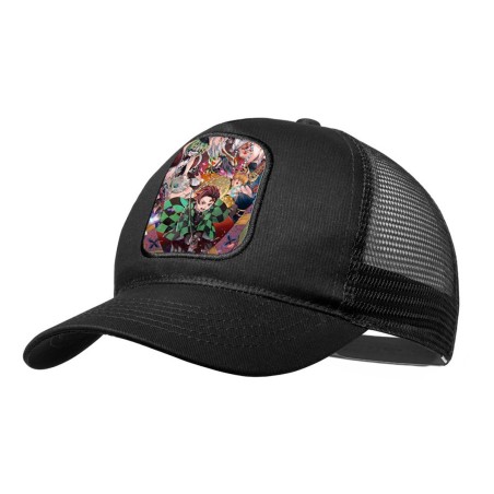 GORRA NEGRA CON REJILLA Kimetsu no Yaiba Distrito rojo moda deporte