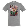 CAMISETA GRIS MEZCLA Kimetsu no Yaiba Distrito rojo moda verano personalizada