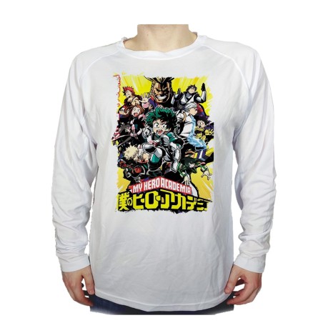 CAMISETA MANGA LARGA boku no hero academia my hero academia personalizada