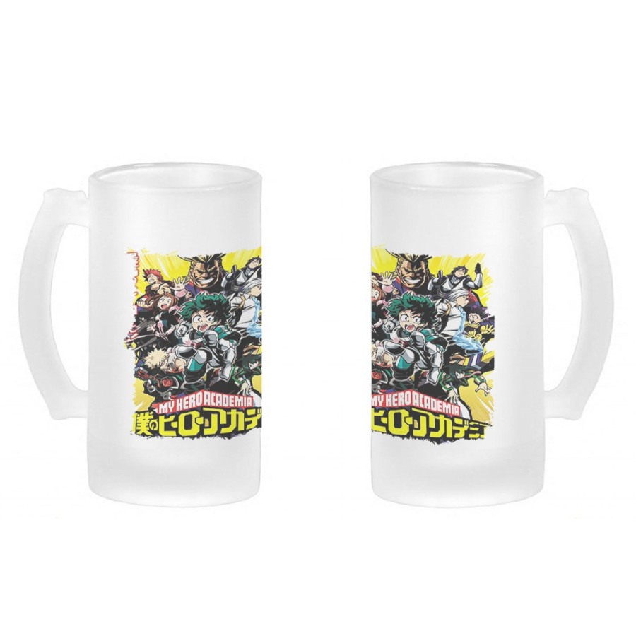 JARRA CERVEZA CRISTAL boku no hero academia my hero academia esmerilada esmerilado 500ml