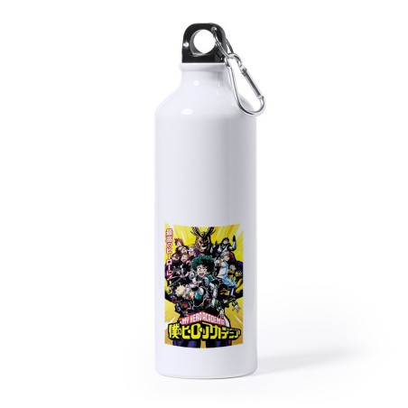 BIDON GRANDE 800 ML ACERO INOXIDABLE boku no hero academia my hero academia deporte deportivo mosqueton botella