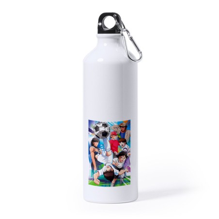 BIDON GRANDE 800 ML ACERO INOXIDABLE Oliver y Benji capitan Tsubasa deporte deportivo mosqueton botella