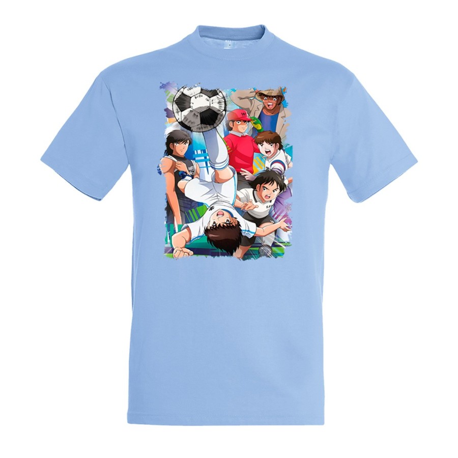 CAMISETA AZUL CIELO Oliver y Benji capitan Tsubasa moda verano personalizada
