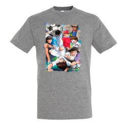 CAMISETA GRIS MEZCLA Oliver y Benji capitan Tsubasa moda verano personalizada
