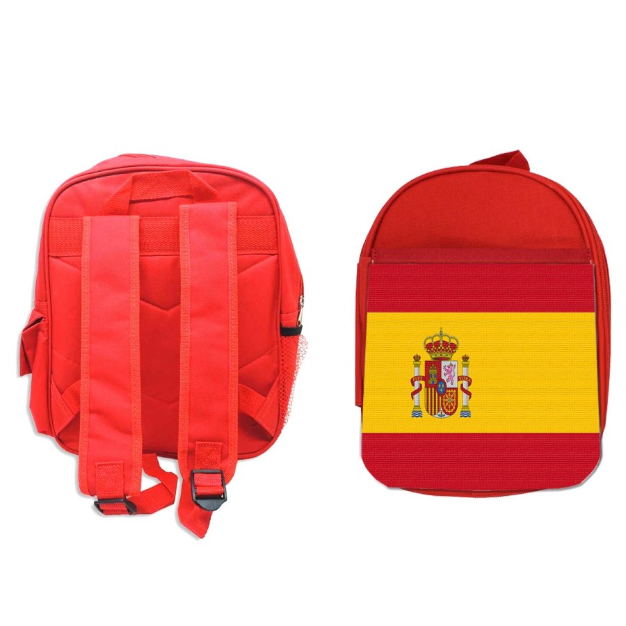 MOCHILA ROJA BANDERA ESPAÑA PAIS CONSTITUCION escolar personalizado