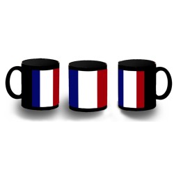 TAZA COMPLETAMENTE NEGRA BANDERA DE FRANCIA LIBERTAD personalizada