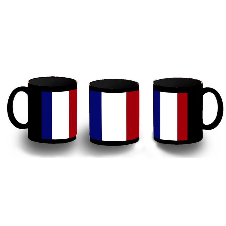 TAZA COMPLETAMENTE NEGRA BANDERA DE FRANCIA LIBERTAD personalizada