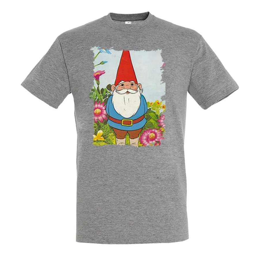 CAMISETA GRIS MEZCLA DAVID EL GNOMO SERIE DIBUJOS NOMO RETRO moda verano personalizada