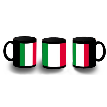 TAZA COMPLETAMENTE NEGRA BANDERA DE ITALIA ROMA personalizada