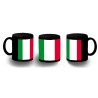 TAZA COMPLETAMENTE NEGRA BANDERA DE ITALIA ROMA personalizada