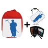 PACK MOCHILA ROJA Y ESTUCHE LOGO PINTOR PROFESIONAL OFICIO PINTAR material escolar