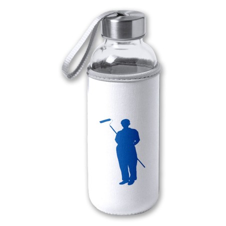 BIDON DE 420 ML CON FUNDA DE NEOPRENO LOGO PINTOR PROFESIONAL OFICIO PINTAR tapon seguridad