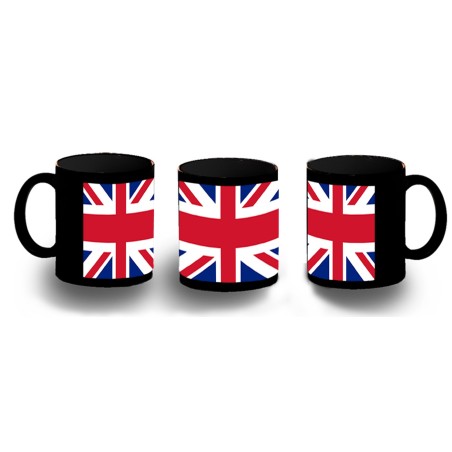 TAZA COMPLETAMENTE NEGRA BANDERA INGLATERRA LONDRES personalizada