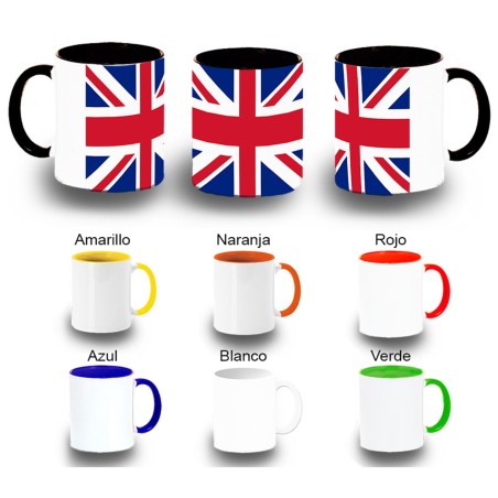 TAZA COLORES BANDERA INGLATERRA LONDRES color personalizada