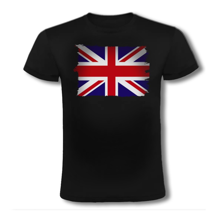 CAMISETA NEGRA BANDERA INGLATERRA LONDRES moda verano personalizada