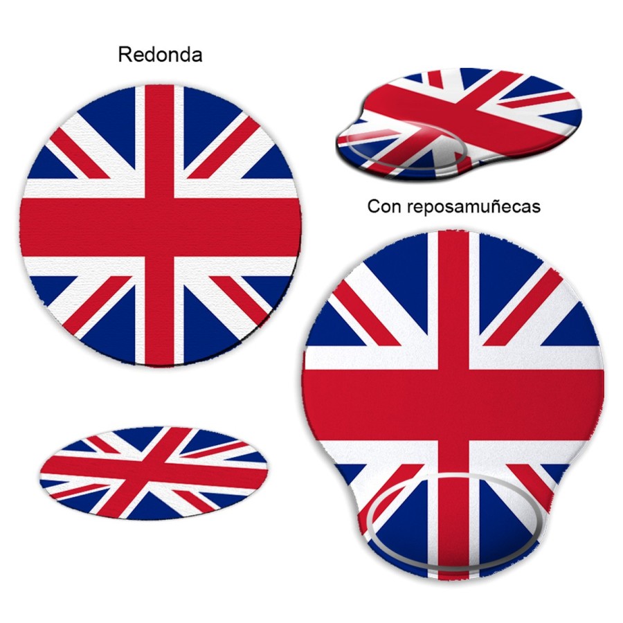 ALFOMBRILLA REDONDEADA BANDERA INGLATERRA LONDRES curva curvada reposamuñecas pc raton