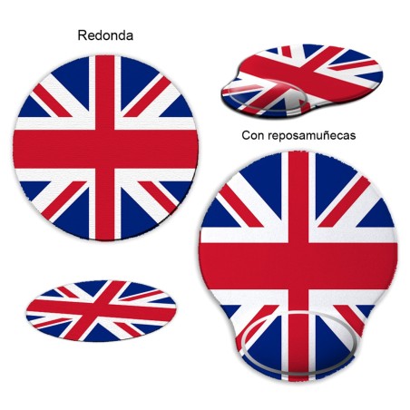 ALFOMBRILLA REDONDEADA BANDERA INGLATERRA LONDRES curva curvada reposamuñecas pc raton