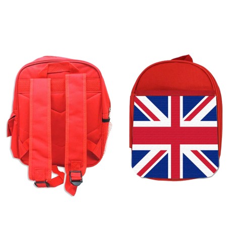 MOCHILA ROJA BANDERA INGLATERRA LONDRES escolar personalizado