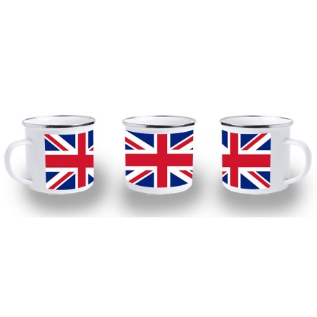 TAZA METALICA BANDERA INGLATERRA LONDRES metal personalizada